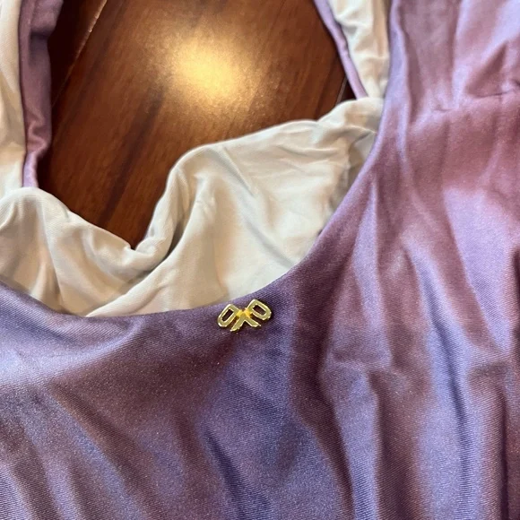 New NWT PQ Purple Alex One-Piece Swimsuit Tie Straps Ombre Swim Size Large - Picture 5 of 6